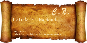 Cziráki Norbert névjegykártya